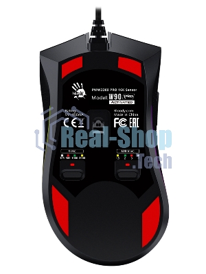 Мышь проводная A4Tech Bloody W90 Pro черный, 16000 dpi, USB, кнопки - 10
