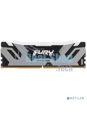 Оперативная память Kingston Fury Renegade, DDR5, 16Gb (1x16Gb), 6400MHz, CL32, DIMM, с радиатором, RGB, серебристый/черный