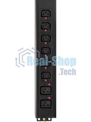 Блок распределения питания Powercom PDU-32AVMS24-18C3-6C9-3P верт.размещ. 18xC13 6xC19 с сетевым мониторингом 3x32A EN 60309 2м
