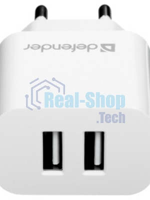Сетевой адаптер Defender 2xUSB, 2.1А, белый (UPA-22)