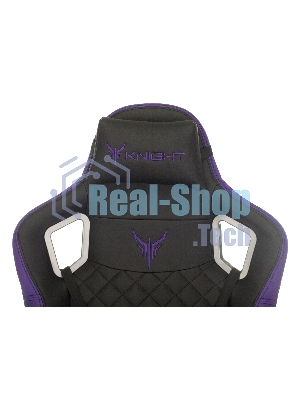 Кресло Knight OUTRIDER черный/фиолетовый, экокожа, 120 кг, механизм качания
