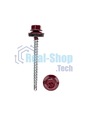 Саморез кровельный Kranz 4,8х50, окрашенный RAL 3005, короб (150 шт/уп)