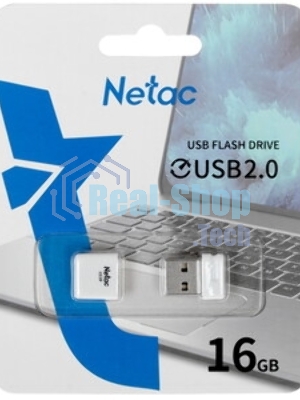 Флешка USB Netac U116 (NT03U116N-016G-20WH), 16Gb, USB 2.0, R/W 70/30, белый