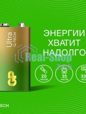 Алкалиновая батарейка GP Ultra Alkaline G-Tech 9V Крона - 1 шт. на блистере