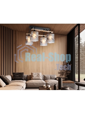 Светильник Ambrella light TR3033249/4 BK/WD черный/дерево E27/4 max 60W 340*340*245