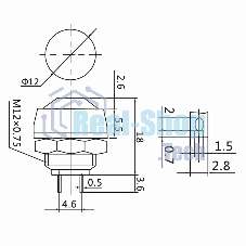 Выключатель-кнопка Rexant 250V 1А (2с) OFF-(ON) Б/Фикс красный Micro