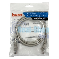 Патч-корд Buro UTP cat.5e 2м серый RJ-45 (m)-RJ-45 (m)