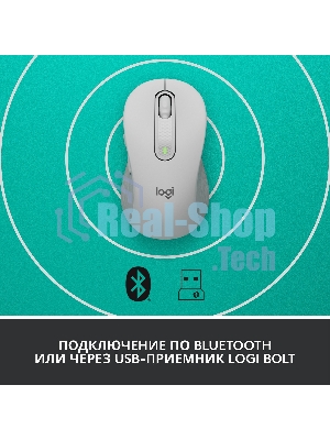 Мышь беспроводная Logitech Signature M650 белый, 4000 dpi, радиоканал, Bluetooth, USB, кнопки - 5