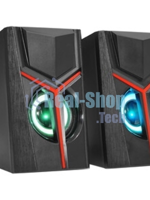 Акустическая система 2.0 Qumo TRON AS007, 10 ВТ, объемное звучание, RGb подсветка, USB/Jack 3,5мм