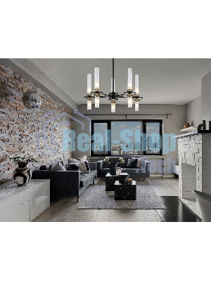 Люстра Ambrella light LH55351/10 BK/CGD/CL черный/золото/прозрачный G9/10 max 30W D550*690