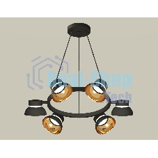 Светильник Ambrella light XB9193101/6 SBK/PYG/CL черный песок/золото желтое полированное/прозрачный GX53 (C9193, N8145)