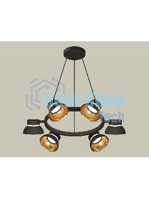 Светильник Ambrella light XB9193101/6 SBK/PYG/CL черный песок/золото желтое полированное/прозрачный GX53 (C9193, N8145)
