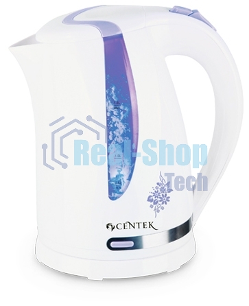 Чайник электрический Centek CT-0040 белый 1.8л, 2200 Вт, открывание кнопкой, внутренняя подсветка