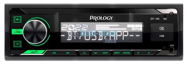 Автомагнитола Prology GT-160, 1 DIN, Bluetooth, USB Type-A, AUX, пульт ДУ