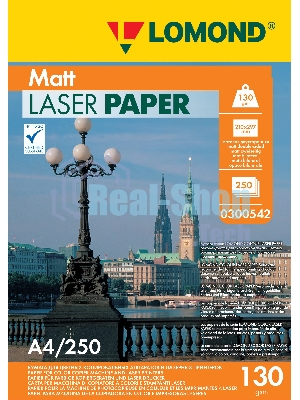 Фотобумага Lomond двусторонняя матовая, для лазерной печати, 130 г/м2, A4/250л.