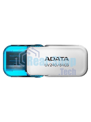 Флешка USB ADATA UV240 (AUV240-64G-RWH), 64Gb, USB 2.0, R/W 15/5, белый/синий