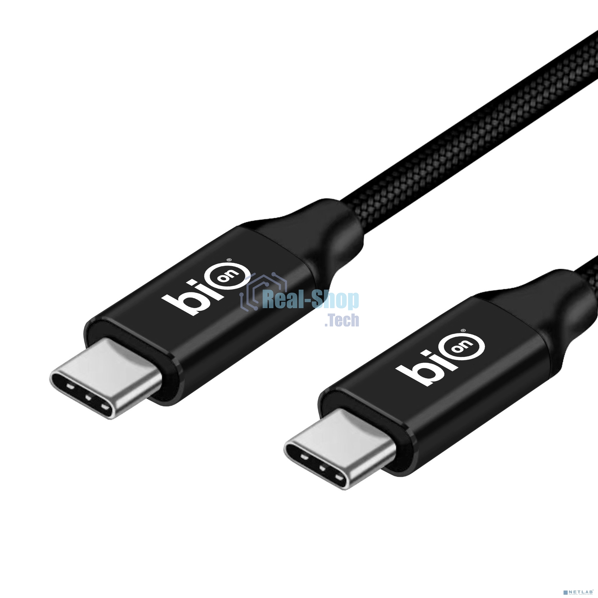 Кабель Bion USB4 v2.0 (CM/CM), 16K@60Hz, 80 Гбит/с, 240W, 5A, медь, 1 м, черный