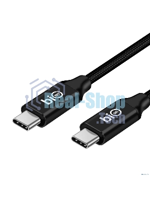 Кабель Bion USB4 v2.0 (CM/CM), 16K@60Hz, 80 Гбит/с, 240W, 5A, медь, 1 м, черный