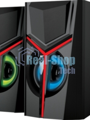 Акустическая система 2.0 Qumo TRON AS007, 10 ВТ, объемное звучание, RGb подсветка, USB/Jack 3,5мм