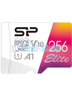 Флеш карта microSD 256Gb Silicon Power Elite A1 microSDXC Class 10 UHS-I U3 100 Mb/s (SD адаптер)