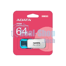 Флешка USB ADATA UV240 (AUV240-64G-RWH), 64Gb, USB 2.0, R/W 15/5, белый/синий