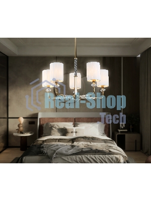 Люстра Ambrella light LH71500/5 BS/FR латунь/белый матовый E14*5 max 40W D680*640