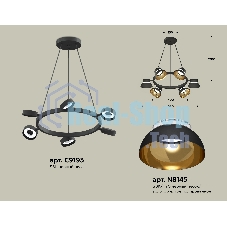 Светильник Ambrella light XB9193101/6 SBK/PYG/CL черный песок/золото желтое полированное/прозрачный GX53 (C9193, N8145)
