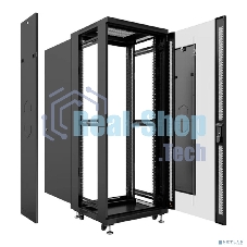Шкаф телекоммуникационный напольный Cabeus, IP20, 12U, 730х600х600 мм (ВхШхГ), дверь: стекло, боковая панель: сплошная, разборный, черный