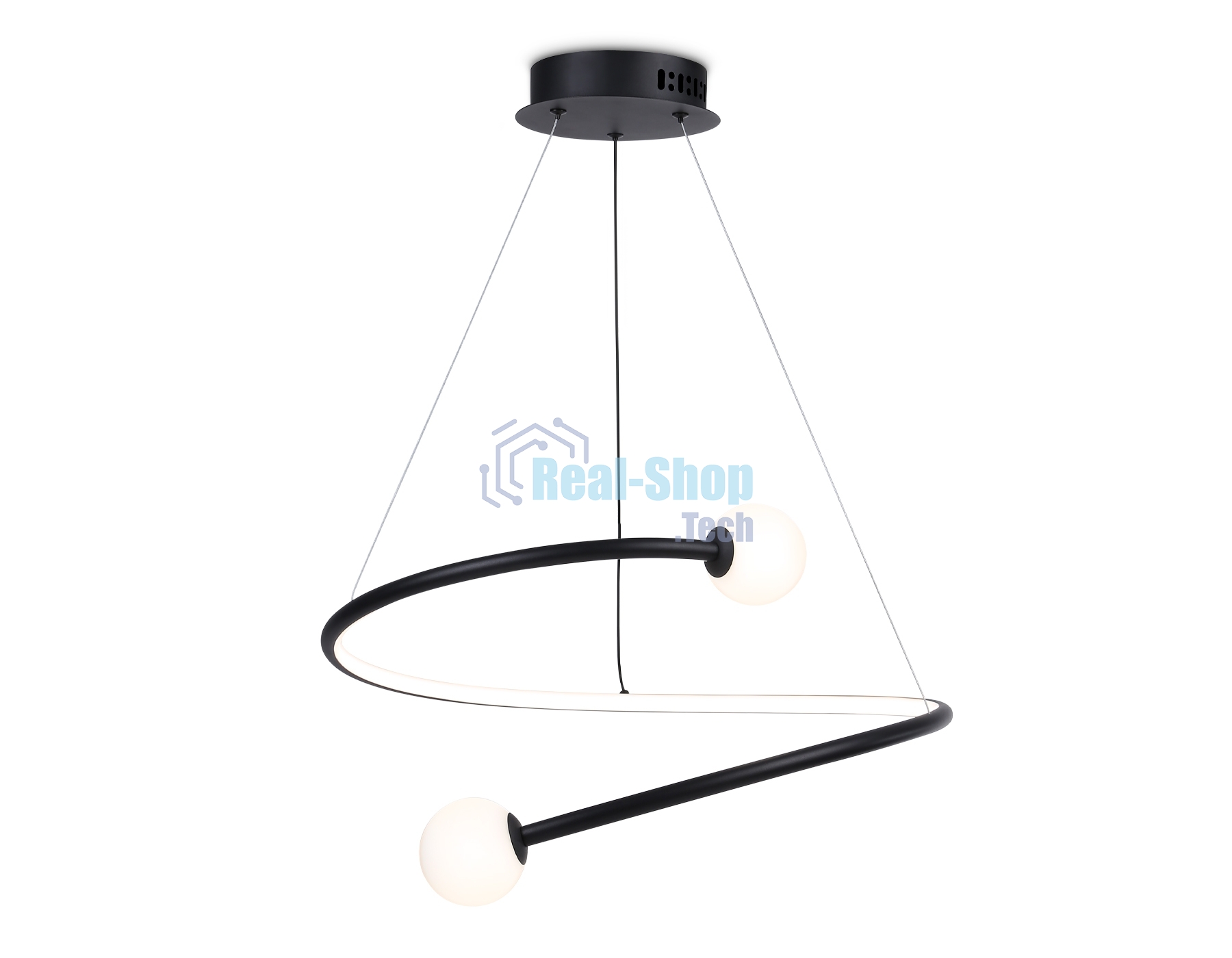 Светильник Ambrella light FL66293 BK черный 39W 3000K-6400K D500*1000 (ПДУ ИК)