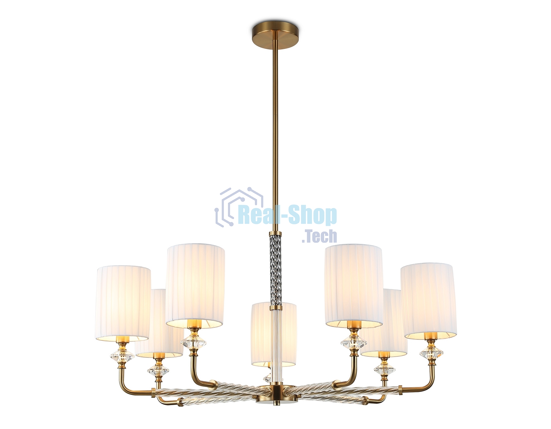 Люстра Ambrella light LH71503/7 BS/FR латунь/белый матовый E14*7 max 40W D840*640