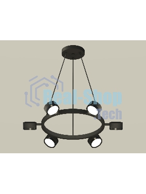 Светильник Ambrella light XB9193150/6 SBK/PBK черный песок/черный полированный GX53 (C9193, N8113)