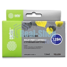 Картридж струйный Cactus CS-EPT1284 (T1284) желтый (7 мл) для Epson Stylus S22/S125/SX420/SX425/Office BX305