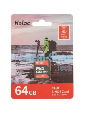 Флеш карта SDHC 64Gb Netac Class 10 UHS-I U1 P600 NT02P600STN-064G-R