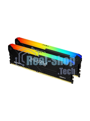 Оперативная память Kingston Fury Renegade, DDR4, 32GB (2x16GB), 3200MHz, CL16, DIMM, с радиатором, RGB, серебристый/черный