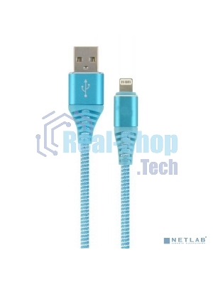 Кабель Filum USB 2.0, 1 м., синий, 2 А, разъемы: USB A male - Lightning male, пакет. (FL-CPro-U2-AM-LM-1M-BL1)