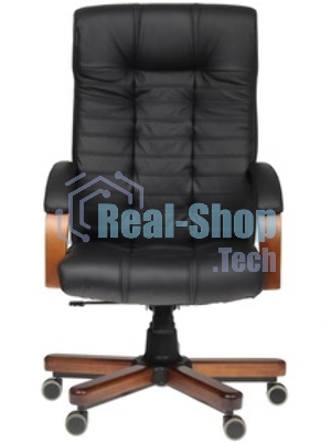 Кресло Бюрократ KB-10WALNUT/B/LEATH черный, кожа
