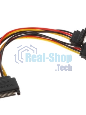 Кабель питания-разветвитель Vention SATA 15pin M/2 x SATA 15pin F угол 90 - 0.15м KDBBB