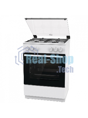 Плита газовая Gorenje GG6A11WF белый, конфорок 4 газовых, духовка 72 л, 60 см x 85 см x 60 см