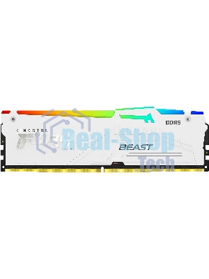 Оперативная память Kingston Fury Beast, DDR5, 32Gb (1x32GB), 5600MHz, CL36, DIMM, радиатор, RGB, белый