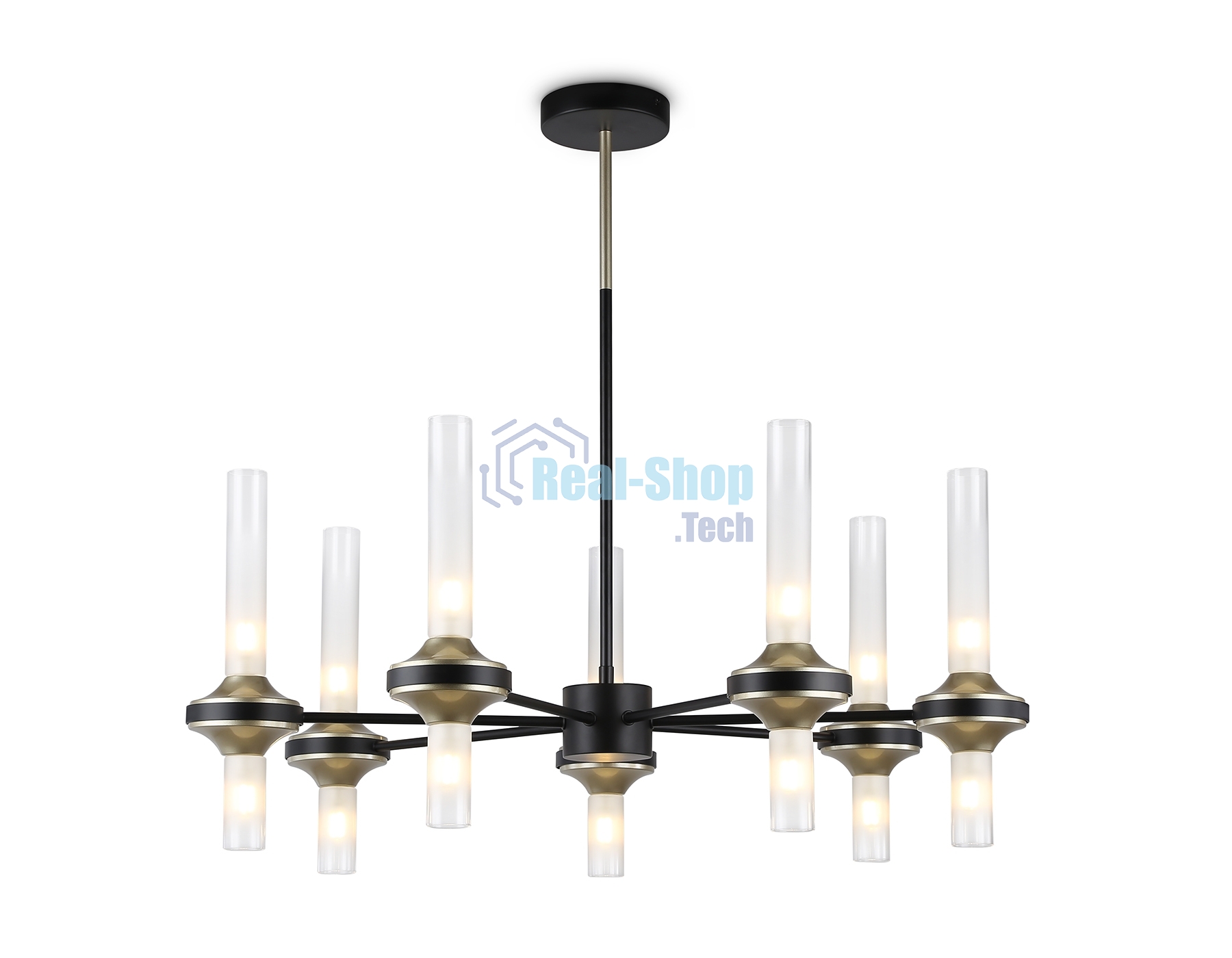 Люстра Ambrella light LH55353/14 BK/CGD/CL черный/золото/прозрачный G9/14 max 30W D750*690