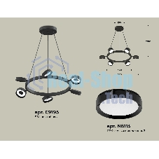 Светильник Ambrella light XB9193150/6 SBK/PBK черный песок/черный полированный GX53 (C9193, N8113)