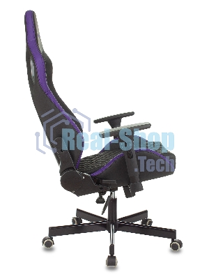 Кресло Knight OUTRIDER черный/фиолетовый, экокожа, 120 кг, механизм качания