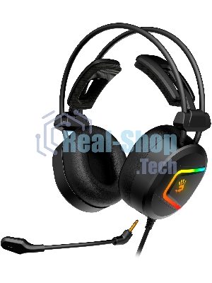 Гарнитура Bloody MC750 чёрный, проводная, USB, подсветка
