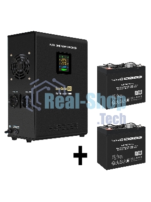 Комплект Источник бесперебойного питания EX295998RUS + батарея 55Aч EX285667RUS 2шт (инвертор, синус, для котла, настенный) ExeGate FineSine SX-1500.LCD.AVR.2SH <1500VA/1050W, чистая синусоида, цветной LCD-дисплей, AVR, 2*Schuko, линейно-интерактивный, крепление настенное/универсальное, черный> + батарея ExeGate DTM 1255 (12В, 55А·ч) 2шт