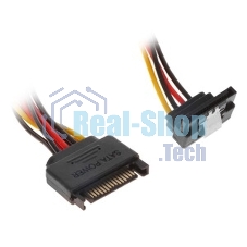 Кабель питания-разветвитель Vention SATA 15pin M/2 x SATA 15pin F угол 90 - 0.15м KDBBB