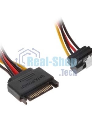 Кабель питания-разветвитель Vention SATA 15pin M/2 x SATA 15pin F угол 90 - 0.15м KDBBB