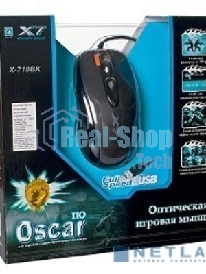 Мышь проводная A4Tech X-718BK черный, 3000 dpi, USB, кнопки - 7