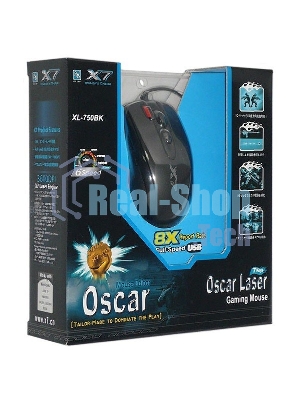 Мышь проводная A4Tech XL-750BK черный, 3600 dpi, USB, кнопки - 7