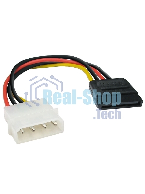 Кабель питания EX138936RUS SATA ExeGate EX-CC-SATA-PS (Molex 4pin/SATA15pin, 0,15м)