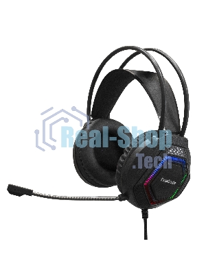 Гарнитура Exegate Cosmos HS-704GL чёрный, проводная, USB, виртуальный звук 7.1, подсветка